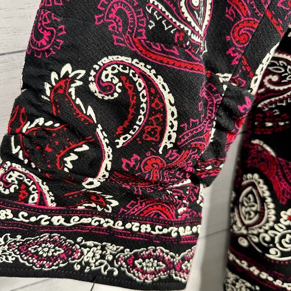 Coldwater Creek Womens size 14 3/4 Sleeve Paisley Flourish Open Front Jacket - Picture 11 of 13